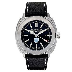 Jeanrichard 60500-11-631-HH60 Mens Black Dial Automatic Watch with Leather Strap