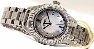 Ebel 58 Diamonds Pearl dial Stainless Steel Quartz Women Watch Model 1216096