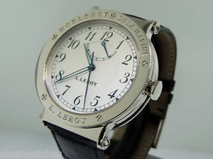 L.Leroy Marine Chronometer 18K White Gold Guilloche Dial 42mm Rare $31,000 LNIB