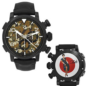 Romain Jerome Pinup DNA WWII Faith Garter Chrono Auto Men Watch RJ.P.CH.002.01