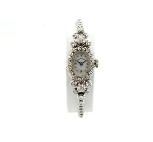 Vintage Ladies 14k White Gold & 1.88cttw Diamond Hamilton Watch