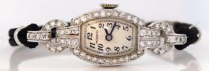 VINTAGE MOVADO PLATINUM HAND-WINDING WATCH W/ 0.50 CTW DIAMONDS! 13.1 GRAMS #H31