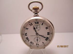 WW1 U.S. ELGIN UP/DOWN WIND INDICATOR 6 OUNCE SILVER POCKET WATCH RARE!!!