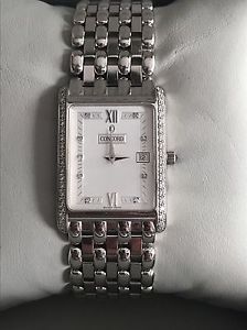 CONCORD LADIES VENETO MINI 18K SOLID WHITE GOLD DIAMOND MOTHER-OF- PEARL WATCH