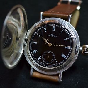 Nomos Glashutte Original huge hunter high grade antique military WW1 watch