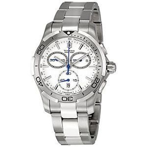 Victorinox 241303 Mens White Dial Quartz Watch with Stainless Steel Strap