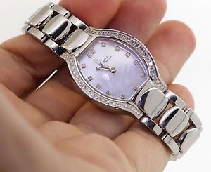 LADIES STAINLESS STEEL EBEL BELUGA WATCH WITH DIAMONDS! BOX AND PAPERS! #R1