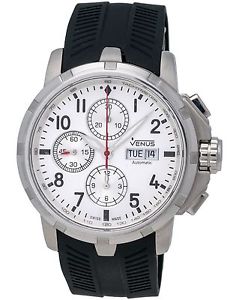 Venus Of Switzerland - Chronograph Gent, Stainless Steel Case, Silver Colour Dia