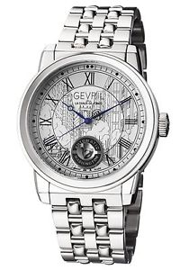 Gevril Men's 2620B Washington Automatic Stainless Steel Roman Numbers Date Watch