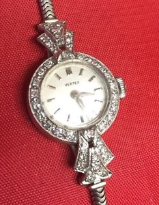 vertex platinum art deco watch