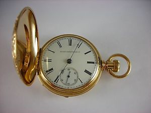 Antique 18s Elgin key wind pocket watch 1873. Lovely 16k solid gold Hunter case!