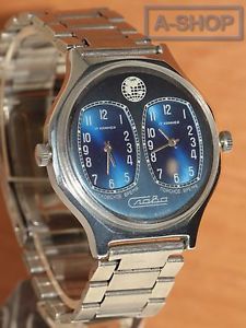 VERY RARE Collectible Wristwatch "SLAVA Duet" !!! Condition like a NEW