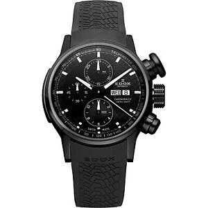 EDOX MEN'S CHRONORALLY 42MM BLACK RUBBER BAND AUTOMATIC WATCH 01116 37NPN GIN