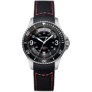 Hamilton H64515337 Mens Black Dial Automatic Watch with Rubber Strap