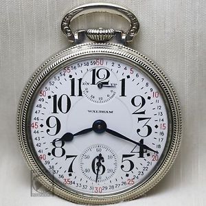 14k Gold 1927 Waltham 23 Jewel Vanguard RAILROAD Grade Pocket Watch Up/Down Dial