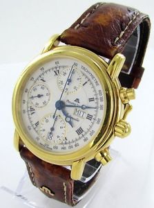 Maurice Lacroix Croneo Officer's Day Date Chronographe Montre Pour Homme Cuir