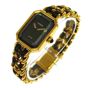 Authentic CHANEL Vintage Premiere Wristwatch Gold Quartz Swiss Made #L V14233