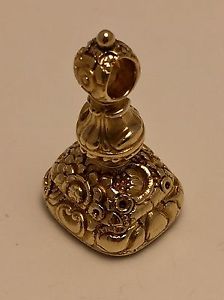 Antique Gold Watch Fob Wax Seal in 15k with Blood Stone UNENGRAVED RARE