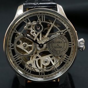 A. Lange & Sohne Reborn Pocket Watch Custom Skeleton Engraving 1880's Vintage
