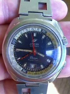 VINTAGE ENICAR SHERPA SUPER JET GMT WORLDTIMER SUPER COMPRESSOR & FULL OVERHAUL