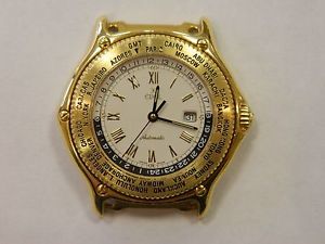 Ebel Voyager 18K Solid Yellow Gold Automatic World Time GMT 38 mm Watch 8124913