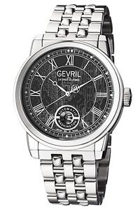 Gevril Men's 2621B Washington Automatic Black Dial Stainless Steel Date Watch image 1