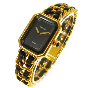 Authentic CHANEL Vintage Premiere Wristwatch Gold Quartz Swiss Made #XL V09870