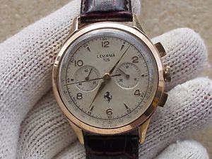 VINTAGE LEMANIA 105 FERRARI SOLID GOLD 18K MANUAL CAL.LWO 1270 OVER SIZE 38.5mm