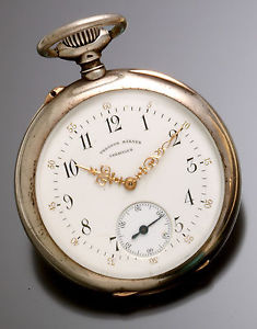 Rare Uhren Fabrik Union Silver Pocket Watch German Watchmaker Guild 1890s