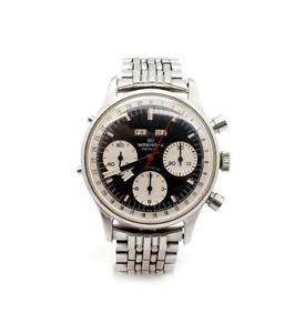 Vintage ‘70s Stainless Steel Wakmann Chronograph Triple Date Watch