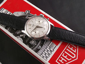 Wunderschöner HEUER Pre-Carrera Valjoux 23 Schaltrad Chronograph Stahl um 1959