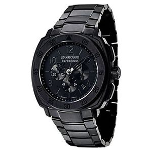 Jeanrichard 60650-21K614-21B Mens Black Dial Automatic Watch with Titanium Strap