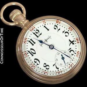1906 ILLINOIS Railroad 18 size Gold Filled Pocket Watch - (23J) 24J BUNN SPECIAL