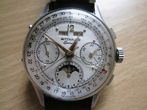 VINTAGE, WITTNAUER 3 DATE, 3 REG. W/MOON, CHRONOGRAPH WRISTWATCH, 88, S/S.