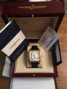 ULYSSE NARDIN - Classic Quadrato Dual Time 18kt Rose Gold Men's 246-92600