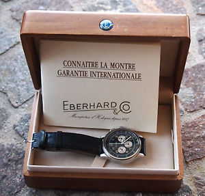 VINTAGE CHRONO: EBERHARD & Co. AVIOGRAPH  mit BOX + PAPIEREN  sehr guter Zustand