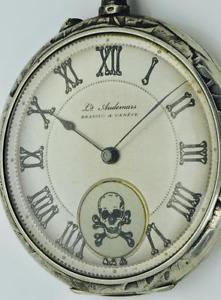 WOW! Louis Audemars Automaton fancy dial Masonic Memento Mori SKULL silver watch