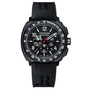 Jeanrichard 60650-21M652-FK6A Mens Black Dial Automatic Watch with Rubber Strap