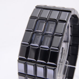 100% Authentic CHANEL Black Ceramic QZ Ladies Watch H1003 Used in Japan