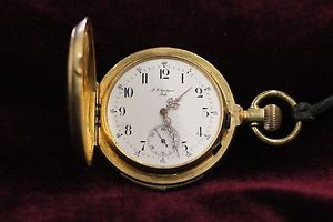 1890s-1920s L.C. Grandjean Locle Minute Repeater Pocket Watch 18K Gold!! (44553)