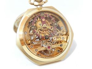 Rare Original SKELETON HEBDOMAS 102 Pocket / Table Watch with HEXAGONAL CASE