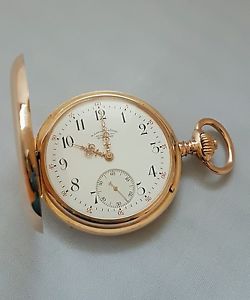 A. LANGE & SÖHNE B/Dresden  SAVONETTE Taschenuhr 750 Gold ZERTIFIKAT