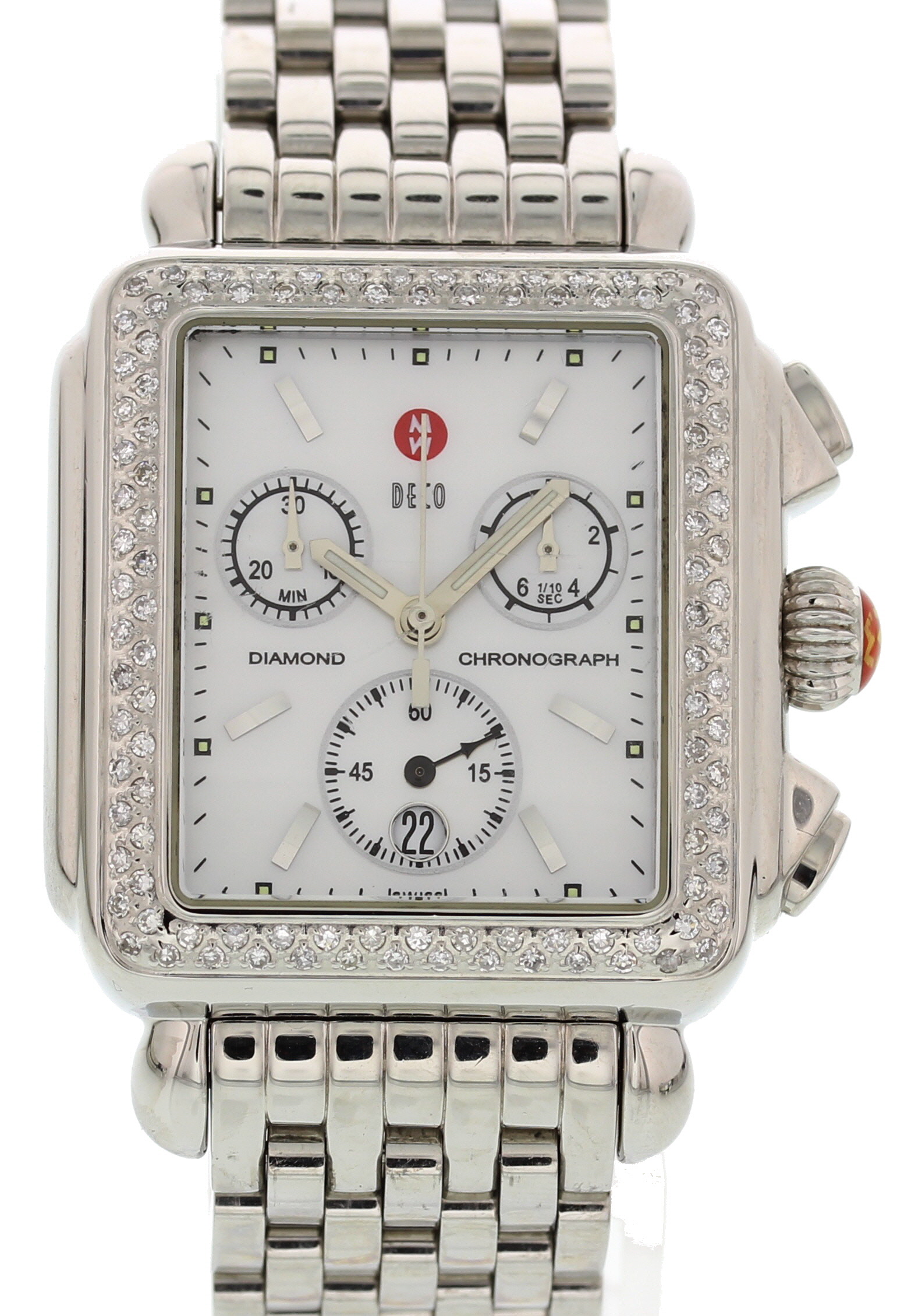 Michele Deco Chronograph Diamond & Stainless Steel 71-6000