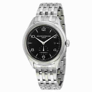 Baume and Mercier Clifton Black Dial Stainless Steel Mens Watch 10100