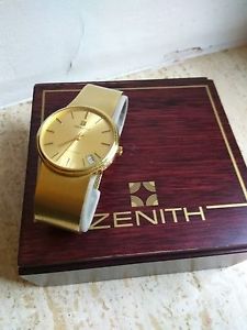 ZENITH AUTOMATIC UOMO FULL GOLD 18K ANNI 70 CON SCATOLA IN LEGNO ORIGINALE