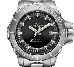 Ball- Watch, DeepQUEST DM3000A-SCJ-BK, Wasserdicht bis 3000m, Herstellergarantie