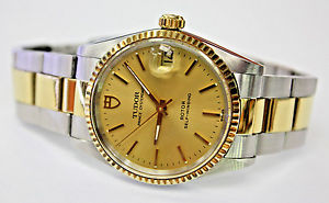 VINTAGE TUDOR MIDSIZE PRINCE OYSTERDATE ROTOR 2TONE,ORIGINAL,BOX AND PAPERS