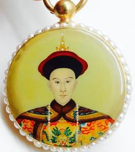 MUSEUM historic Qing Dynasty Chinese Duplex Enamel&Pearls Bovet pocket watch