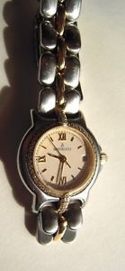 BERTOLUCCI WOMEN'S WATCH PULCHRA 18K GOLD DIAMOND BEZEL LUGS DATE SWISS MINI