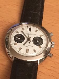 VINTAGE CUERVO Y SOBRINOS LARGE 39.2MM CHRONOGRAPH WHITE BLACK DIAL SERVICED